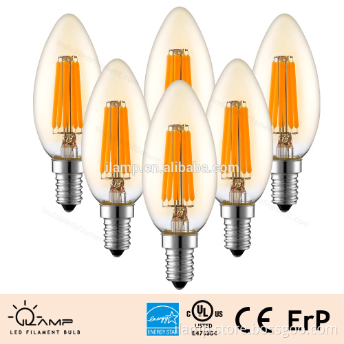 Dimmable E12 2700K High Quality Cheap Led Bulb Filament Light Candle C35 UL Approval
